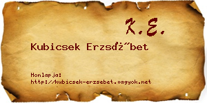 Kubicsek Erzsébet névjegykártya