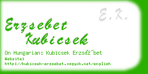 erzsebet kubicsek business card